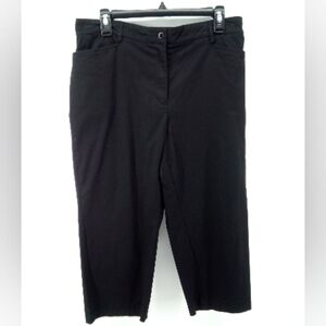 NWT Sag Harbor Black Cotton Spandex Blend Crop Pants 12